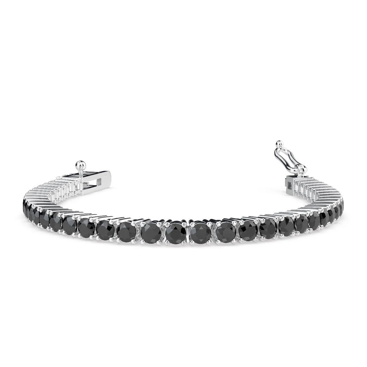 13.00ct Black Diamond Tennis Bracelet in White Gold - Image 4