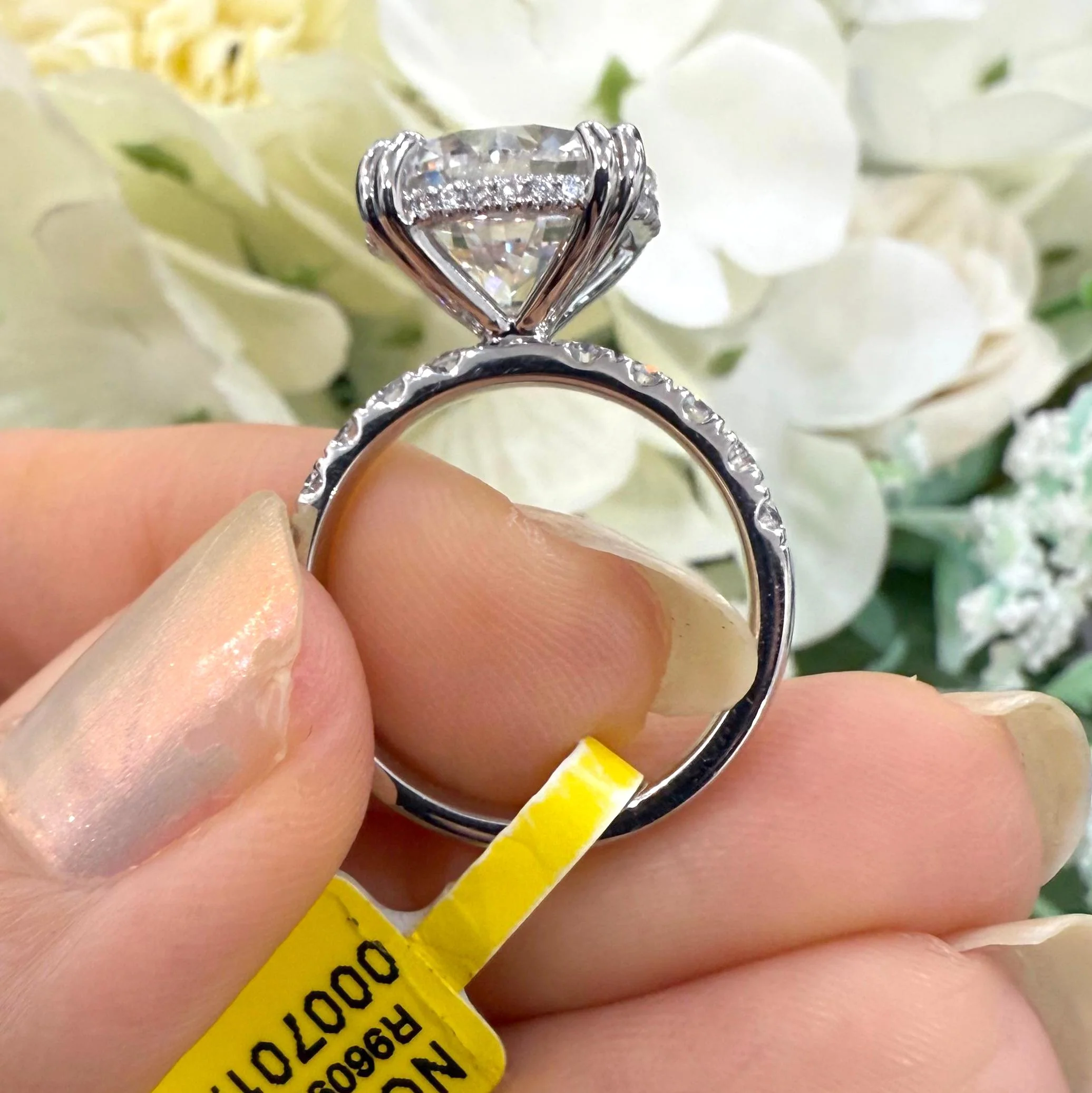 7.75CT IGI Certified Lab Grown Round Diamond Engagement Ring with Side Stones in Platinum - Image 3