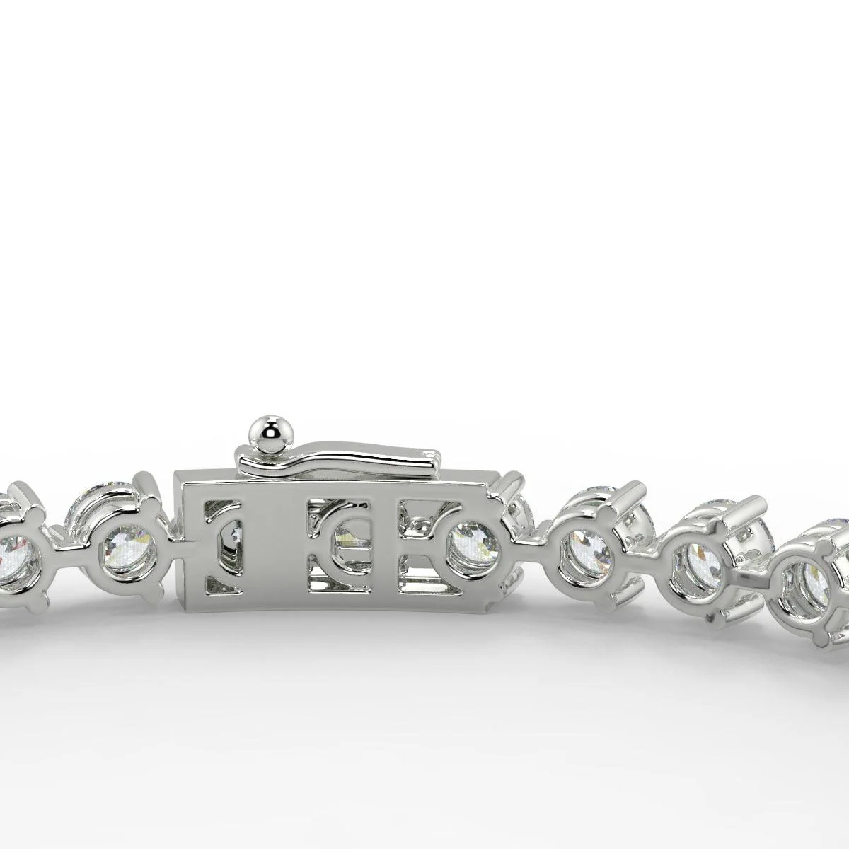 9.00Carat 3 Prong Round Diamond Tennis Bracelet for Womens , 18k White Gold - Image 4