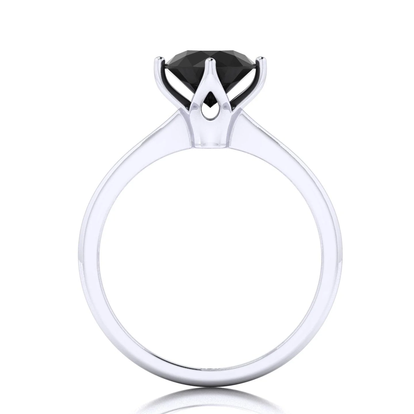 Best Deal..! Claw Set 1.00 Carat Black Diamond Solitaire Engagement Ring For Her - Image 9