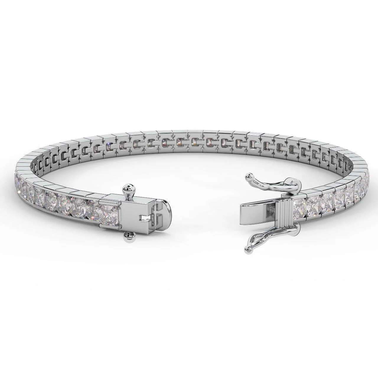 Asscher Diamond Tennis Bracelet for Womens in 18k Gold F/VS 4.00ct - 12.00ct - Image 6