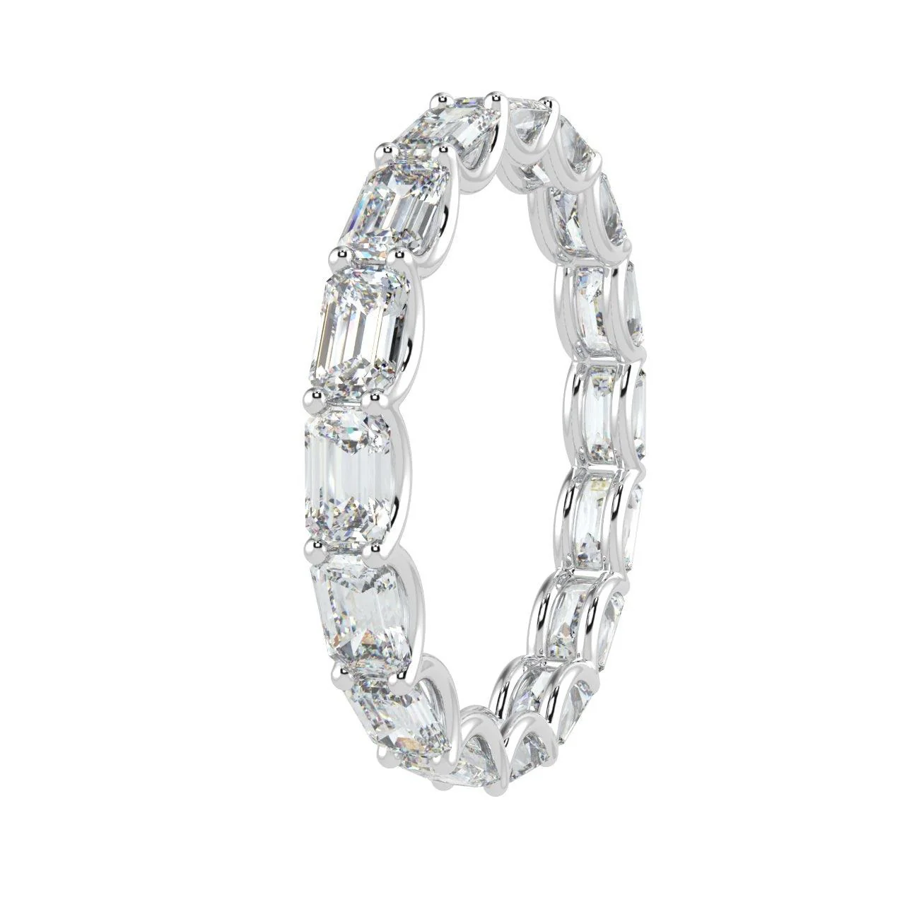 D/VS 2.50ct Baguette Diamond Claw Set Full Eternity Ring in Platinum / 18k Gold - Image 4