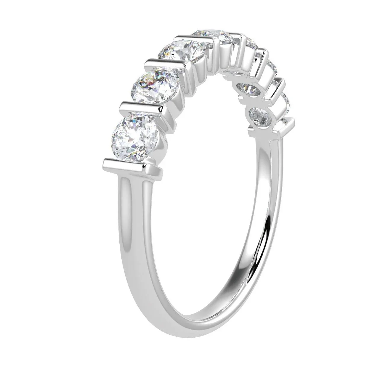 Bar Set Round Diamond Eternity Ring in Platinum & Gold 0.50Ct D/VVS - Image 5
