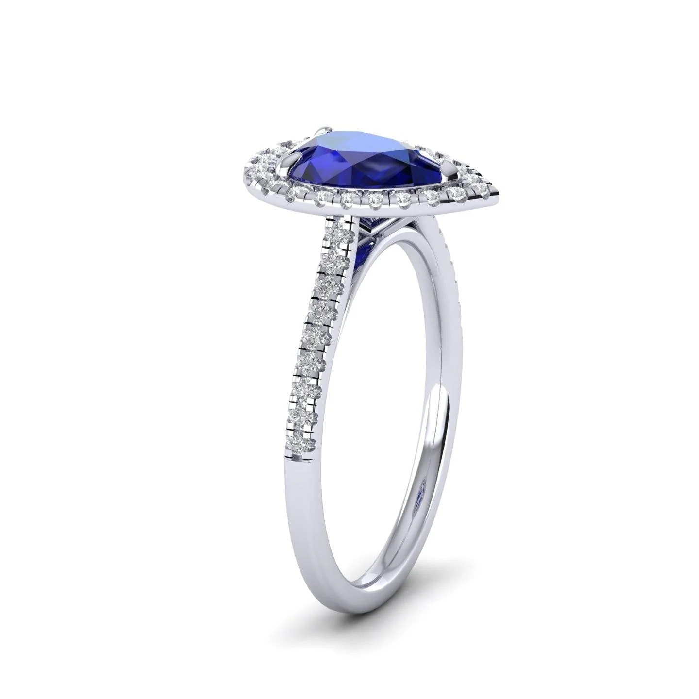 Best Offer..! 2.50Ct Tanzanite Pear & Diamond Women's Halo Engagement Ring - Image 4