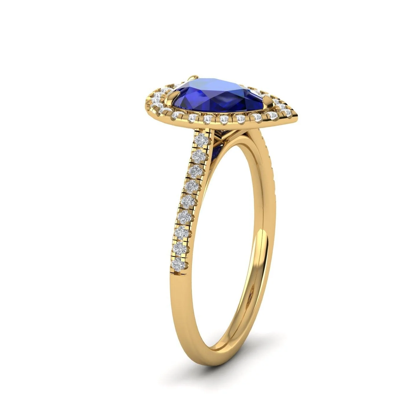 Best Offer..! 2.50Ct Tanzanite Pear & Diamond Women's Halo Engagement Ring - Image 5