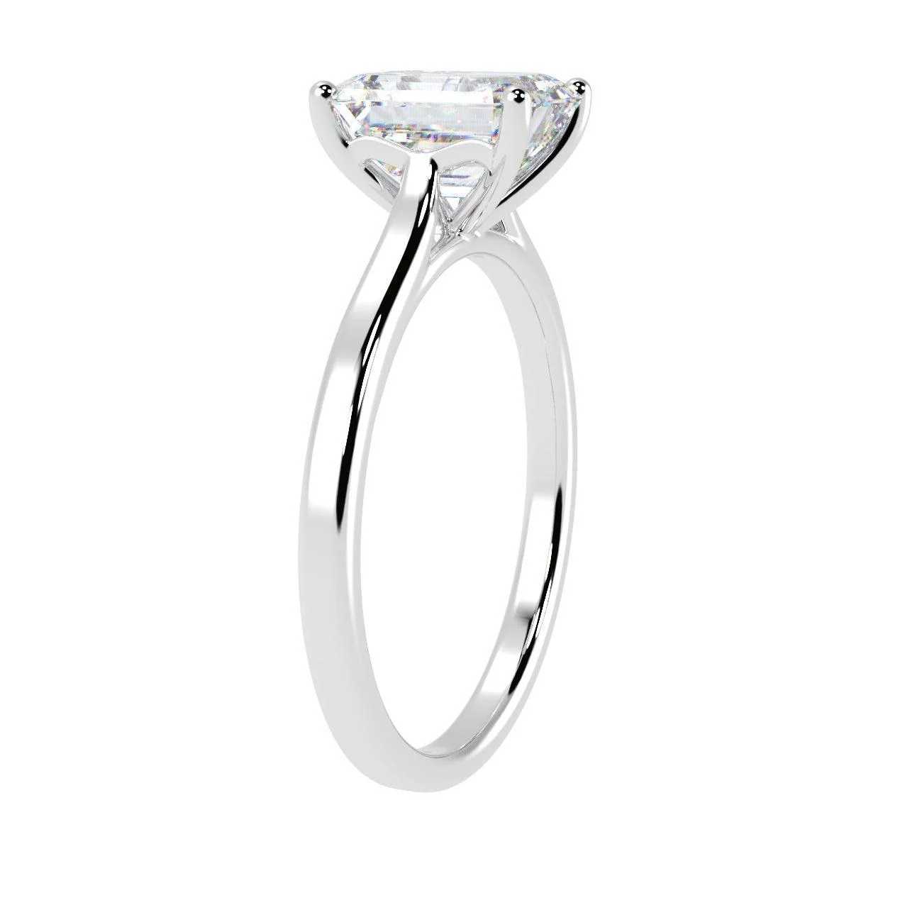 Best Offer ! F/VS 5.00 Ct Emerald Lab Diamond Solitaire Ring in Platinum - Image 4