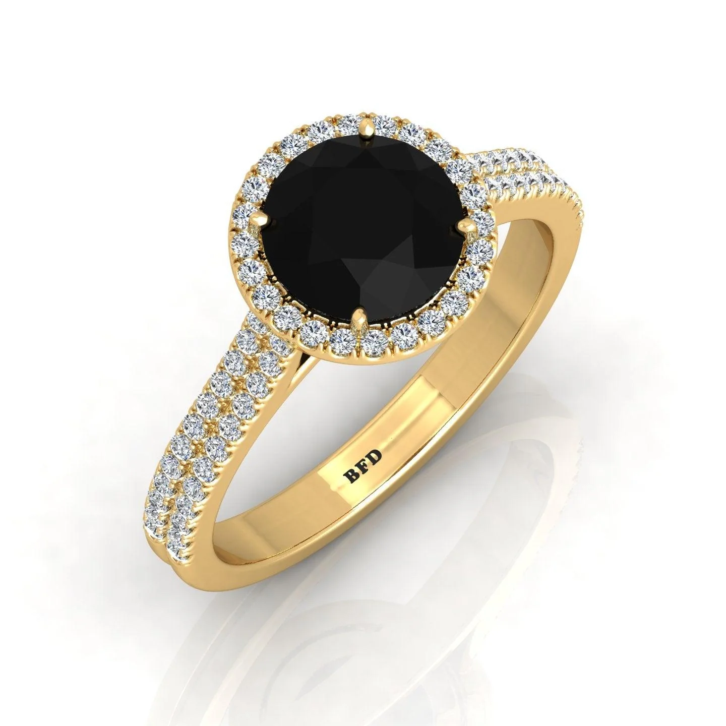 Black Diamond Halo Engagement Ring Women's Diamond Ring - 2.10 Carat - Image 2