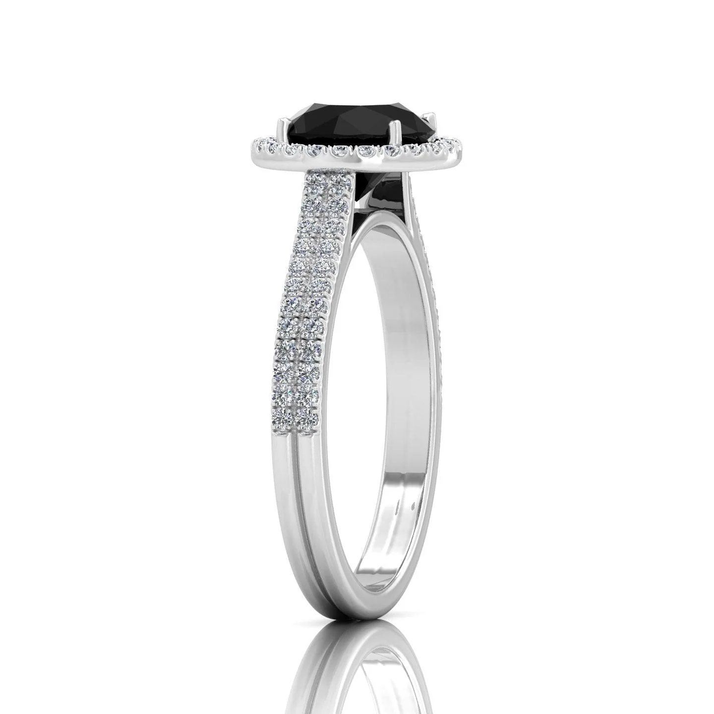 Black Diamond Halo Engagement Ring Women's Diamond Ring - 2.10 Carat - Image 5