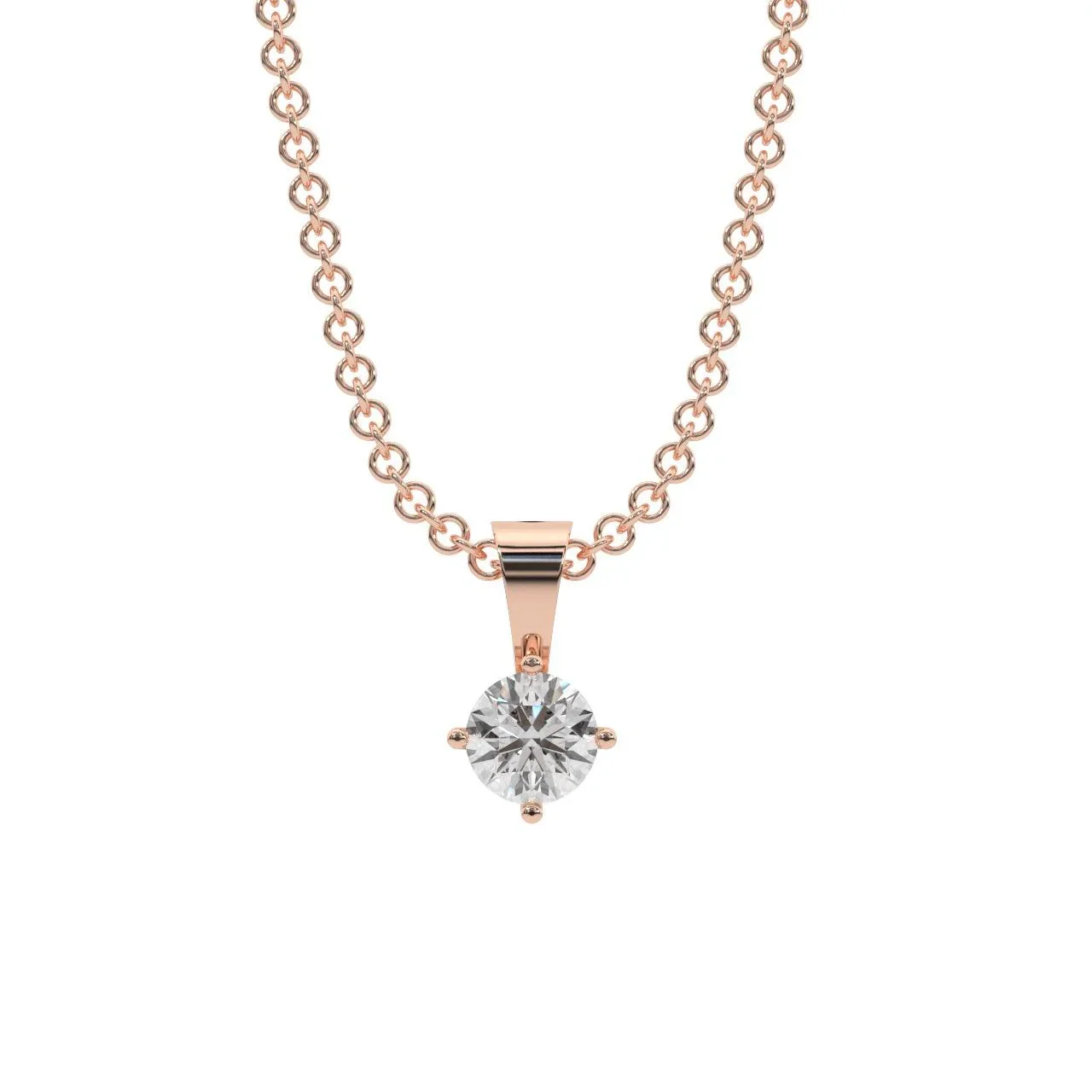 Certified 100% Natural Round Diamond Solitaire Pendant Necklace for Women - (0.10ct-0.33ct) - Image 3