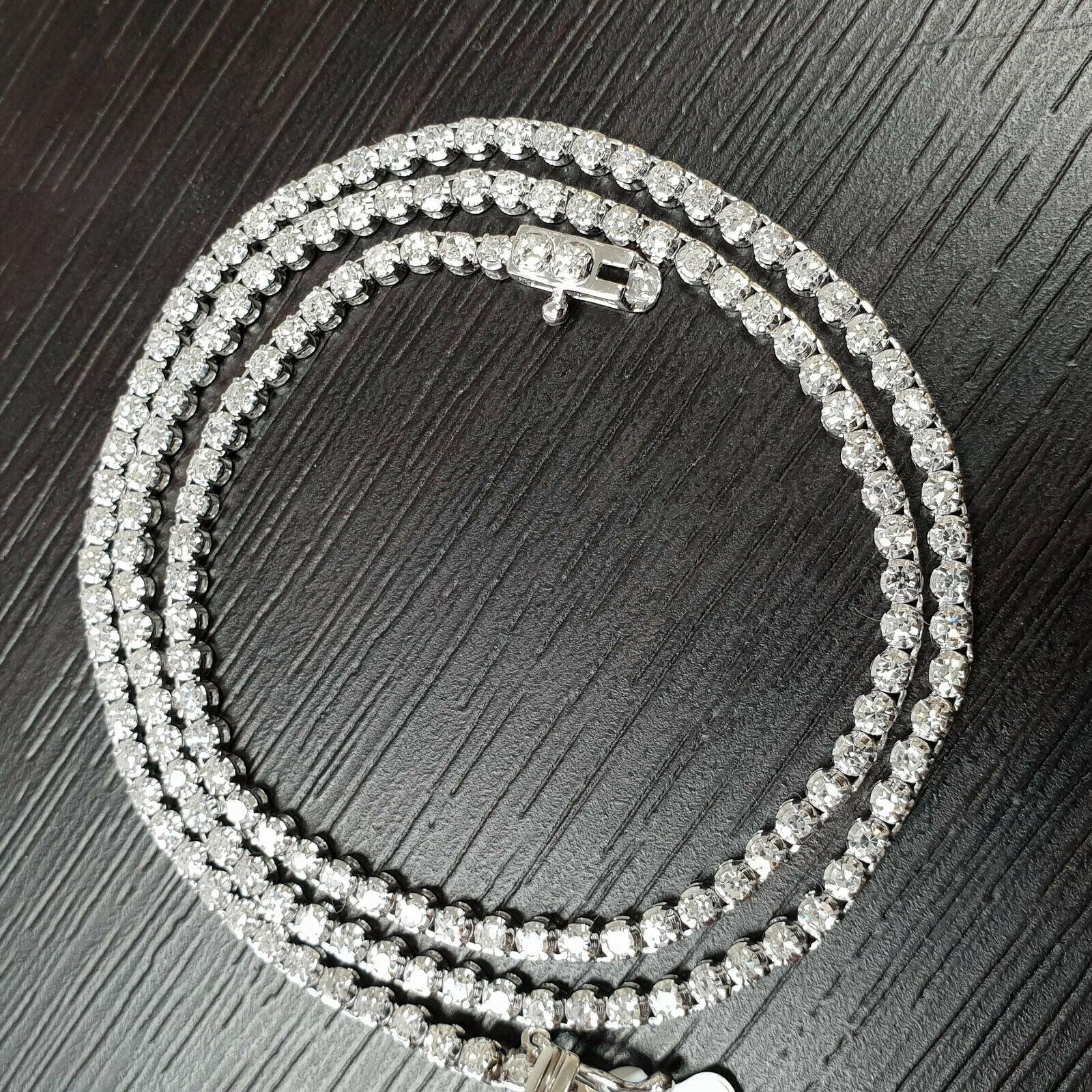 Certified 4ct Round Natural Diamond Tennis Necklace – White Gold - Image 4