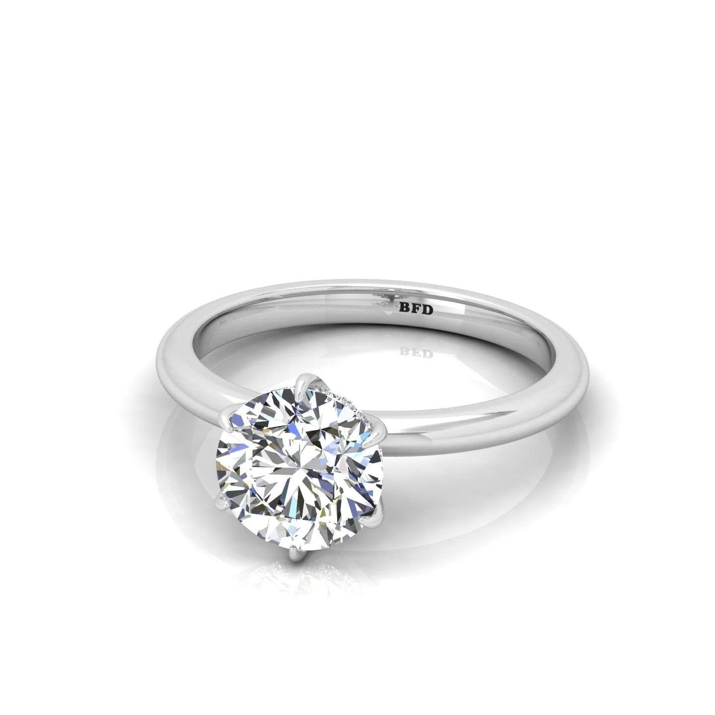 Certified Classic Round Diamond Hidden Halo Engagement Ring - Image 5
