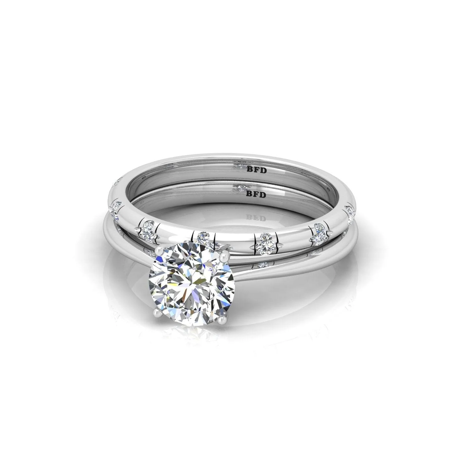 Certified Classic Round Diamond Solitaire Engagement Ring With Band 1.20Ct E/VS - Image 4