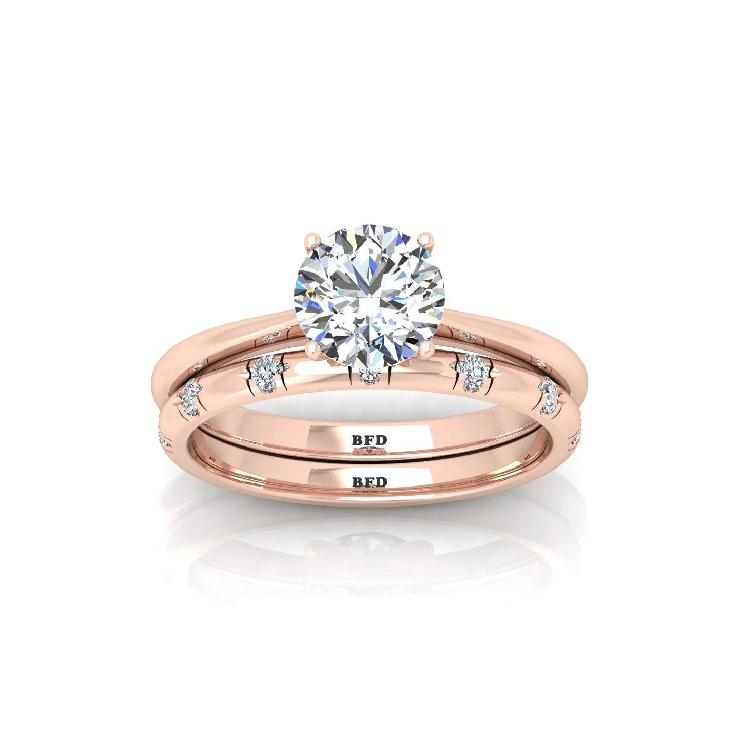 Certified Classic Round Diamond Solitaire Engagement Ring With Band 1.20Ct E/VS - Image 6