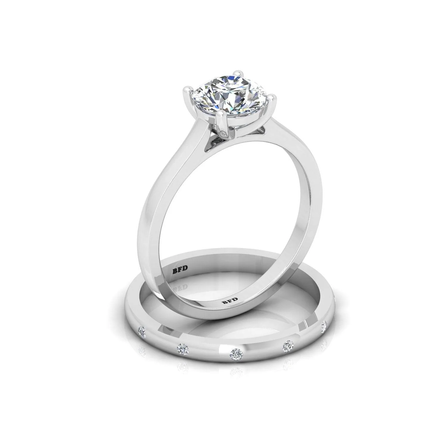 Certified Classic Round Diamond Solitaire Engagement Ring With Band 1.20ct E/VS - Image 9