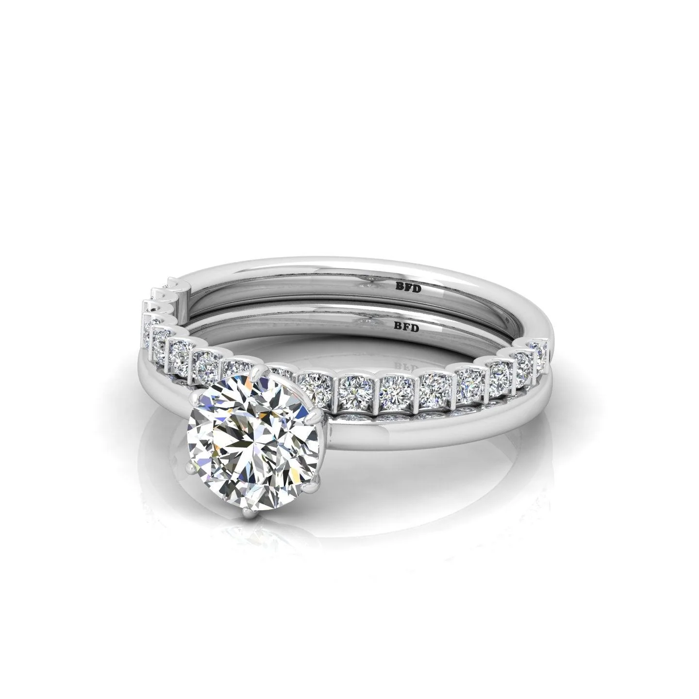 Certified Classic Round Diamond Solitaire Engagement Ring With Matching Band 1.50Ct E/VS - Image 4