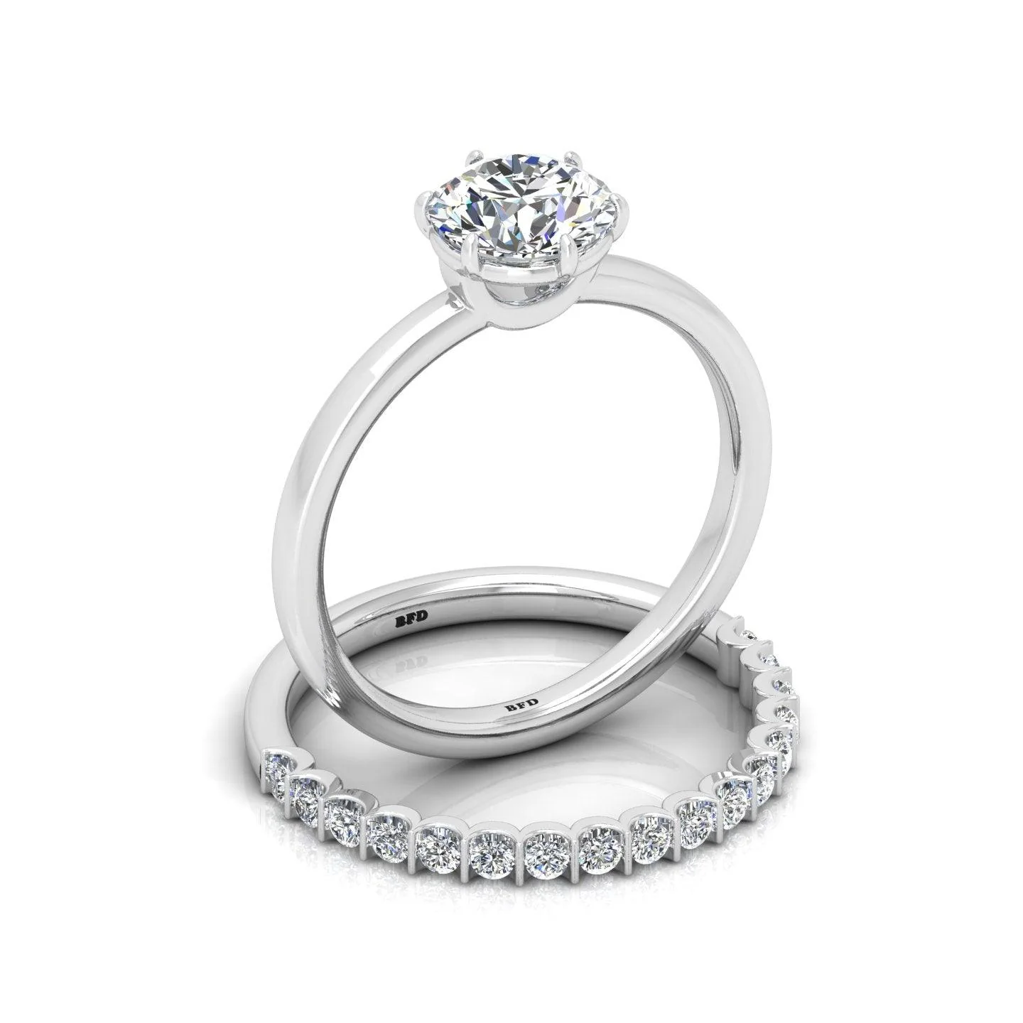 Certified Classic Round Diamond Solitaire Engagement Ring With Matching Band 1.50Ct E/VS - Image 5