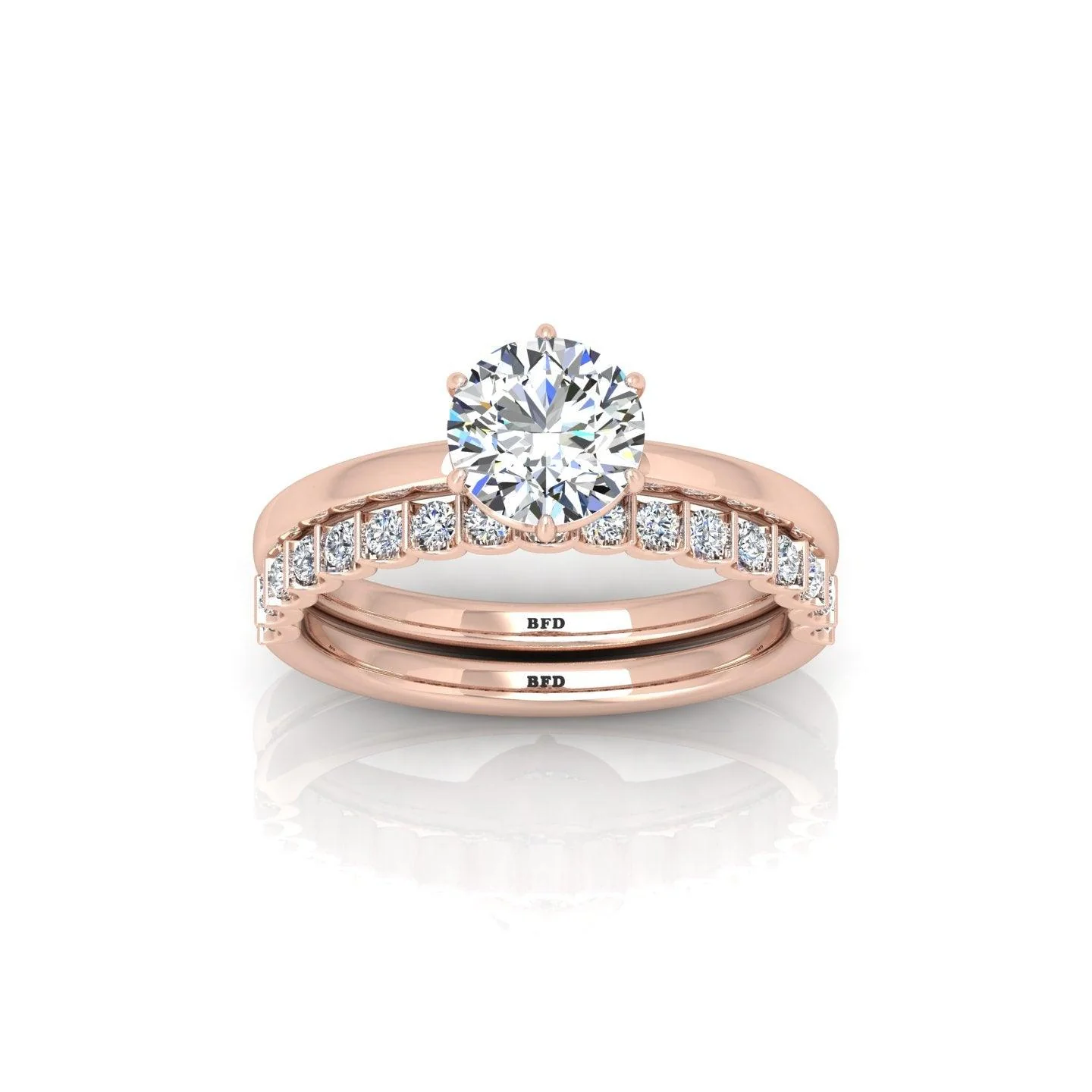 Certified Classic Round Diamond Solitaire Engagement Ring With Matching Band 1.50Ct E/VS - Image 8