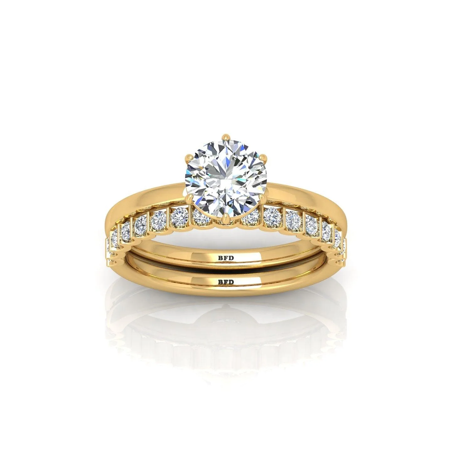 Certified Classic Round Diamond Solitaire Engagement Ring With Matching Band 1.50Ct E/VS - Image 9