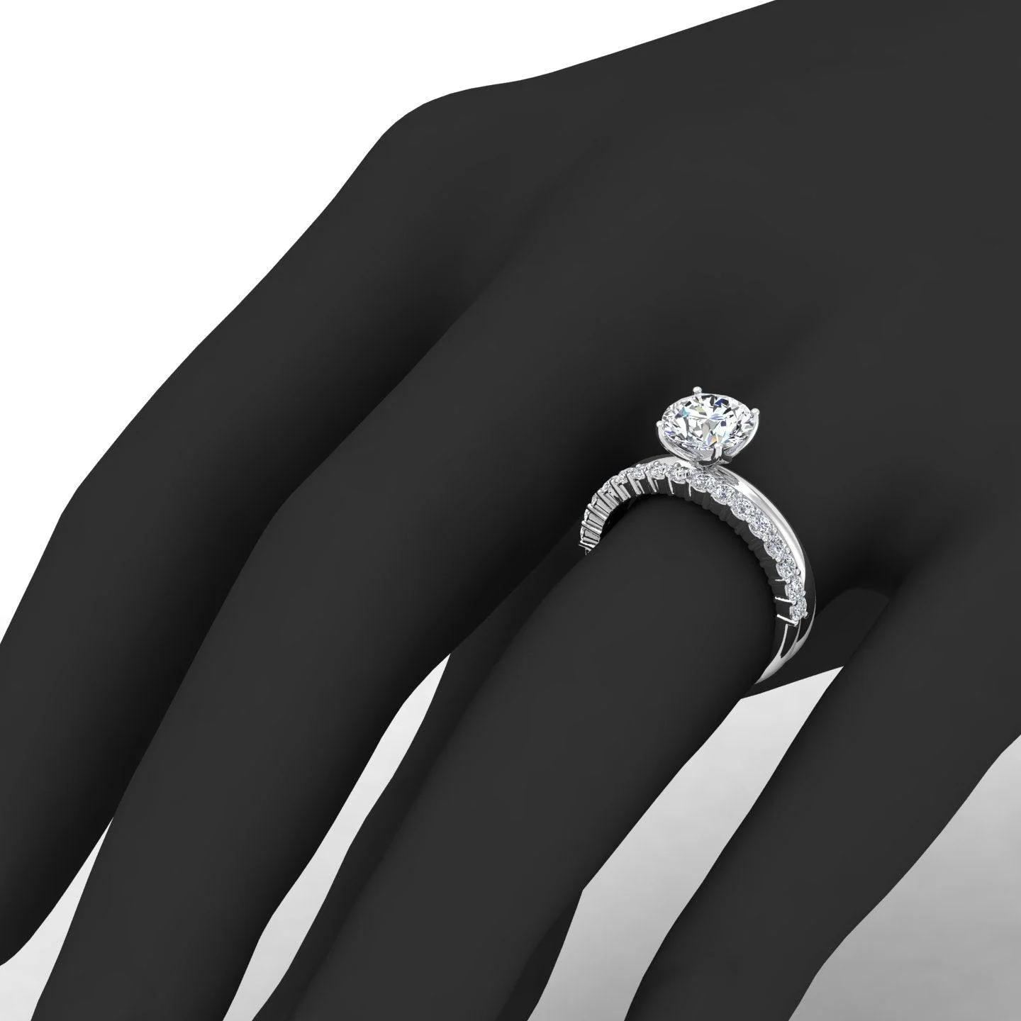 Certified Classic Round Diamond Solitaire Ring With Diamond Matching Band 1.50Ct E/VS - Image 2