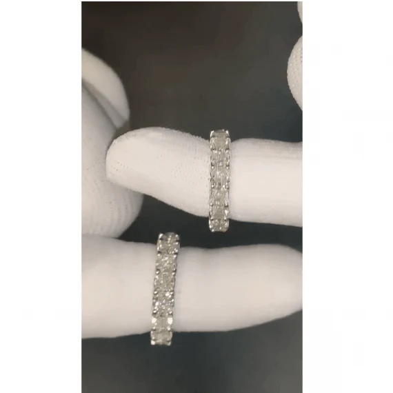 Certified Cushion Diamond U Prong Full Eternity Ring For Women in Platinum D-E/VS 5.00Ct - 6.50Ct - Image 3