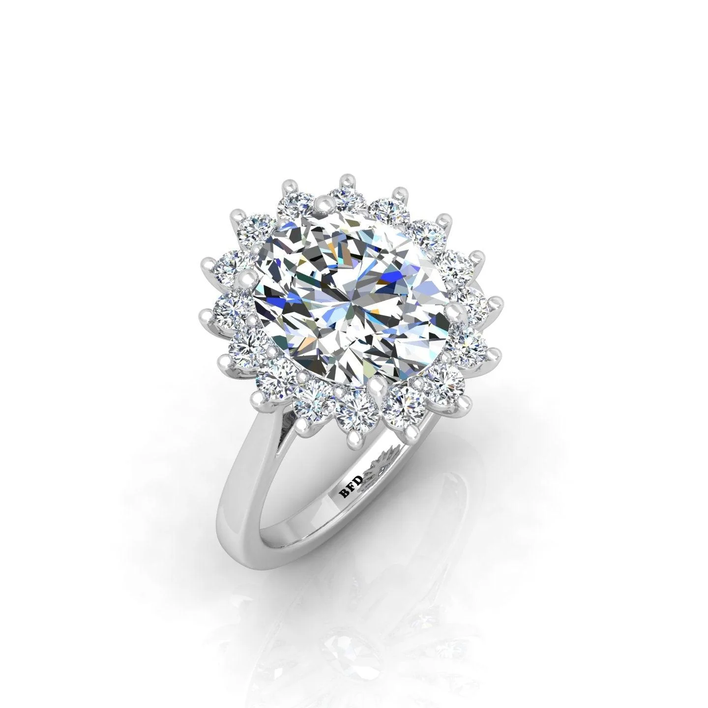 RRP £4000 3.50CT F/VS IGI Certified Diamond Oval Cut Cluster Engagement Ring in Platinum - Image 6