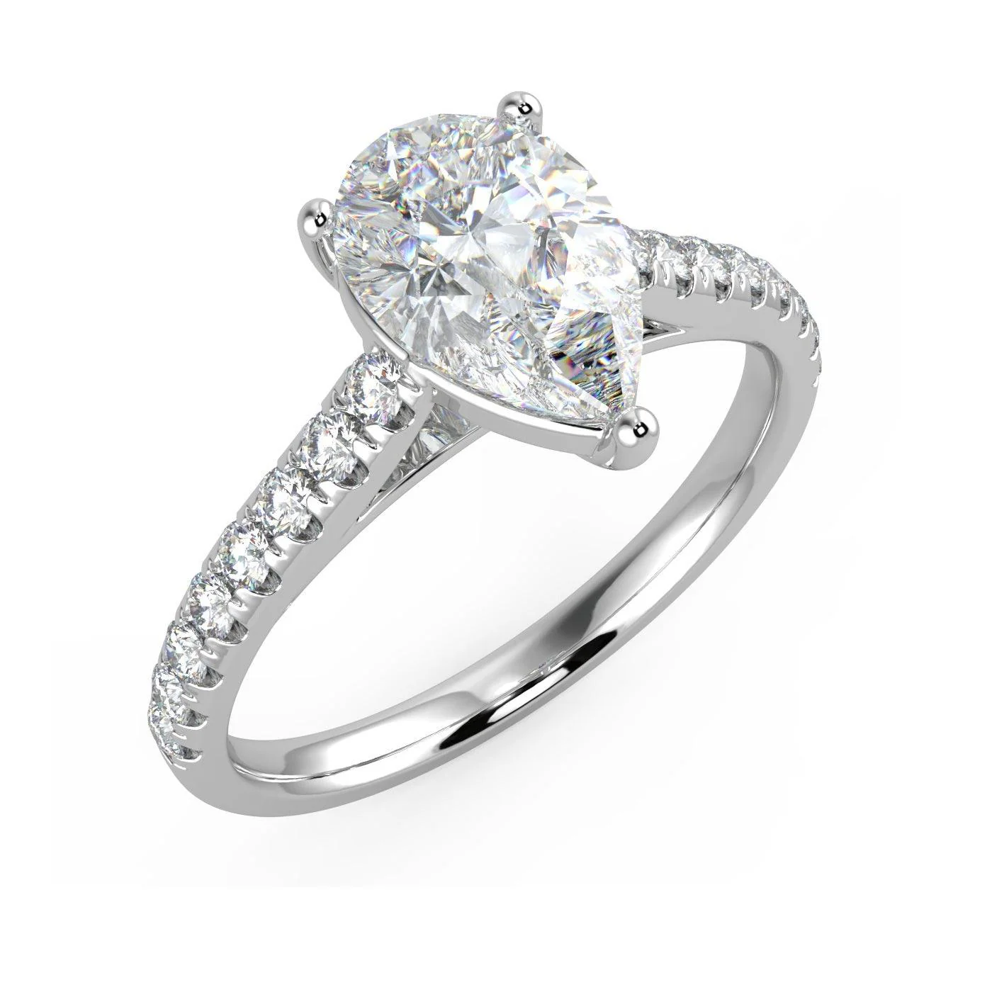 Top Quality D/VS 2.00CT IGI Certified Pear Diamond Engagement Ring - Image 3