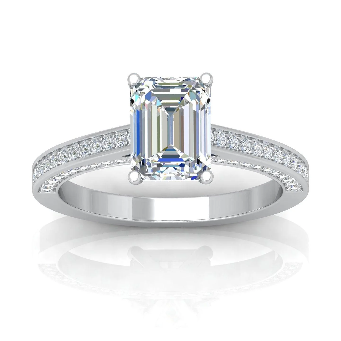 Certified Emerald Diamond Engagement Ring 2.00Carat - Image 3