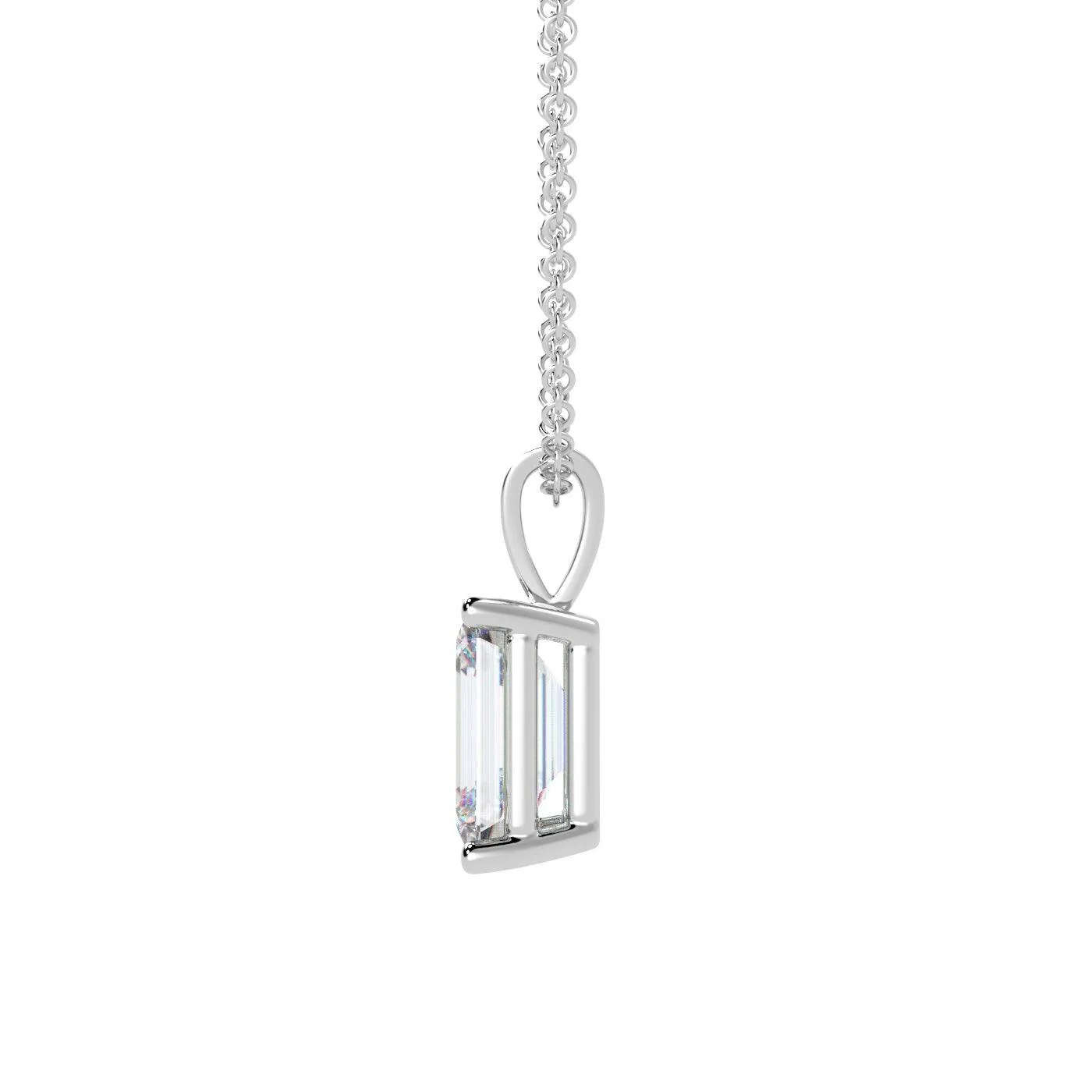 IGI Certified Emerald Diamond Solitaire Pendant Necklace for Women in 18k Gold 1.00Ct-3.00Ct - Image 5