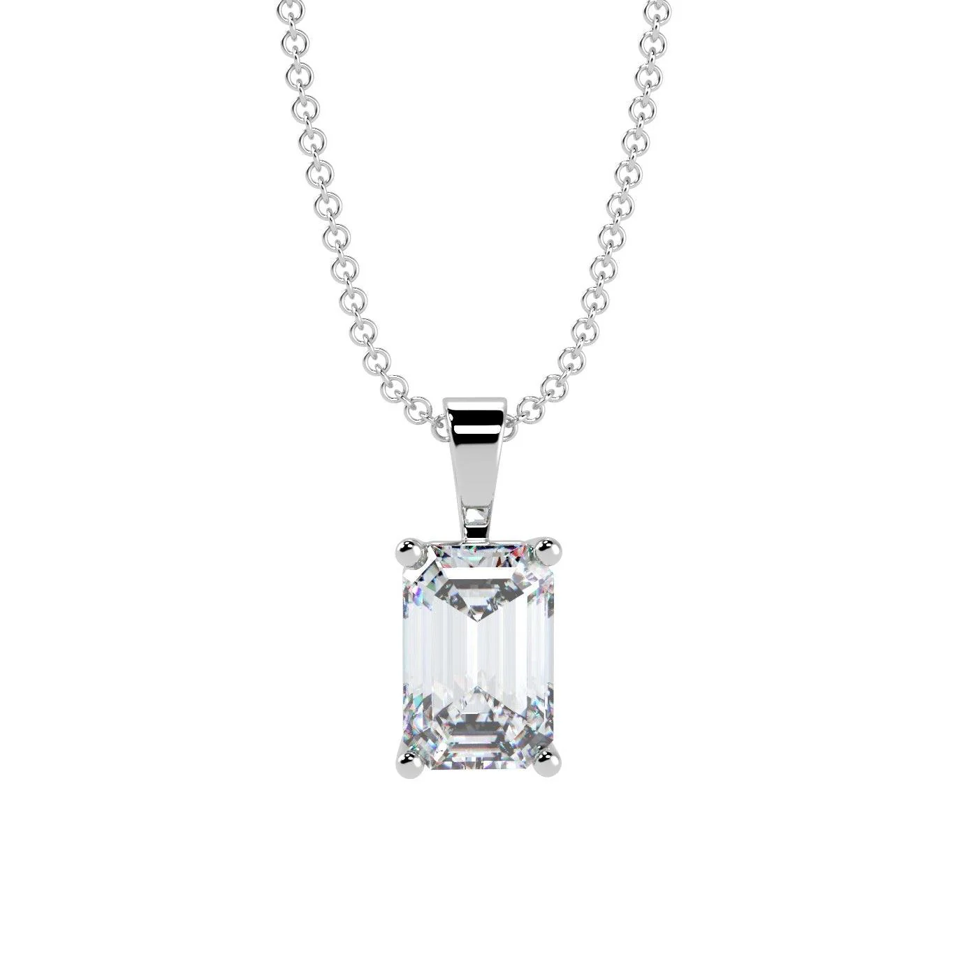 IGI Certified Emerald Diamond Solitaire Pendant Necklace for Women in 18k Gold 1.00Ct-3.00Ct - Image 6