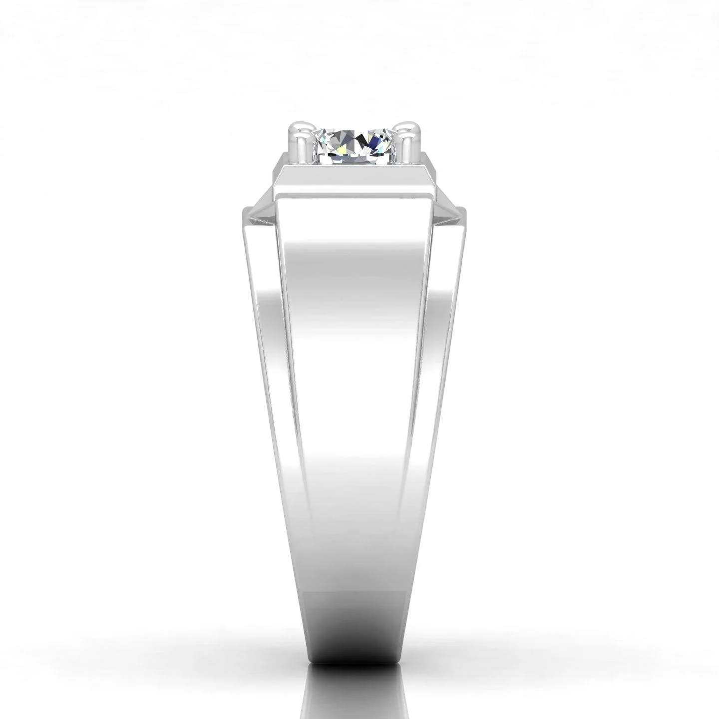 Certified E/VS 1.00Ct Round Diamond Mens Solitaire Ring - Image 7