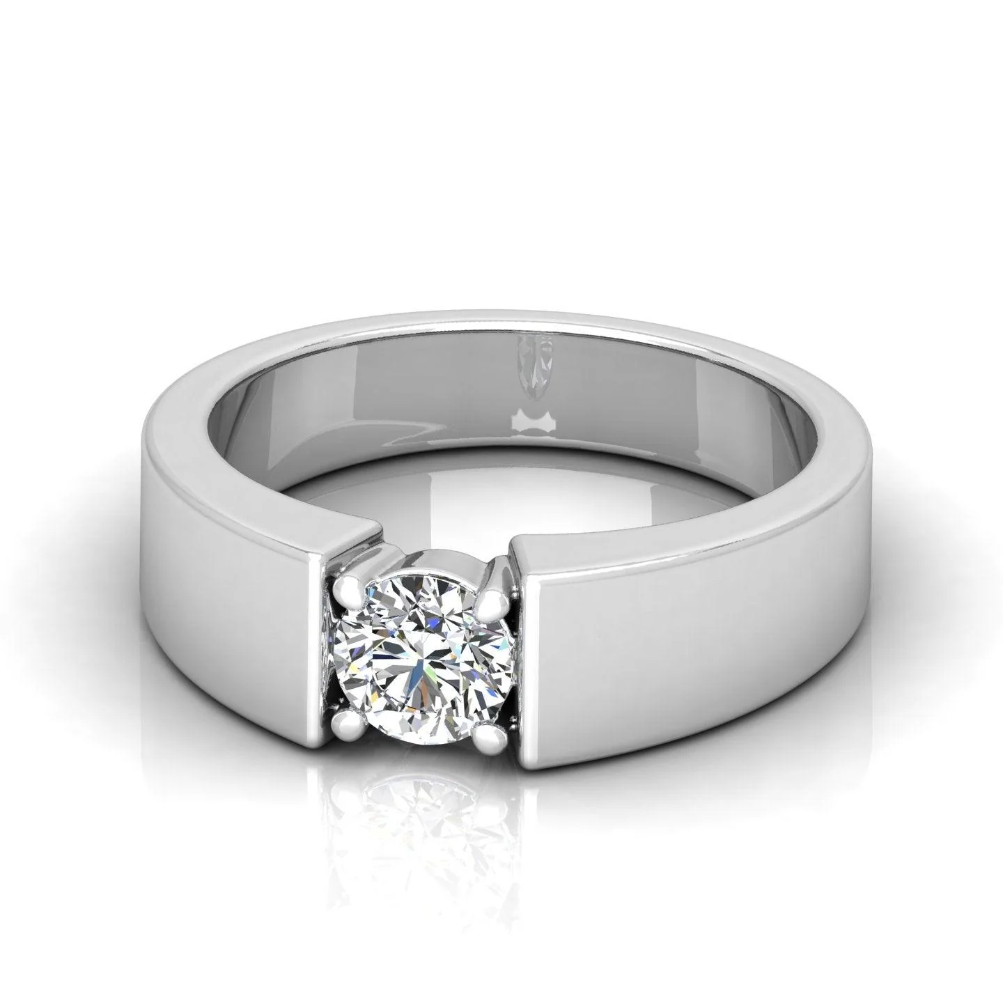 Certified E/VS 1.00Ct Round Diamond Solitaire Engagement Ring For Him - Image 4