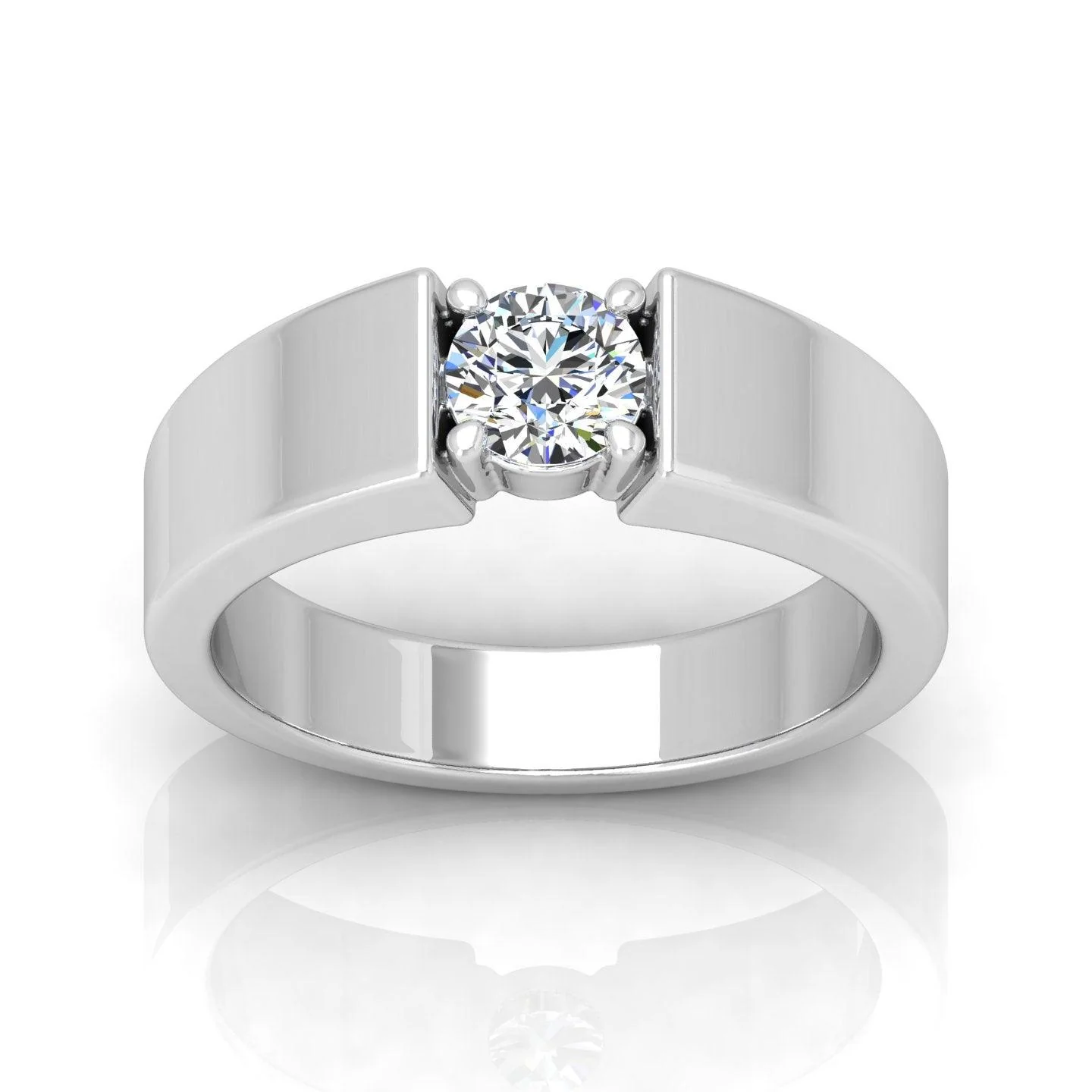 Certified E/VS 1.00Ct Round Diamond Solitaire Engagement Ring For Him - Image 5