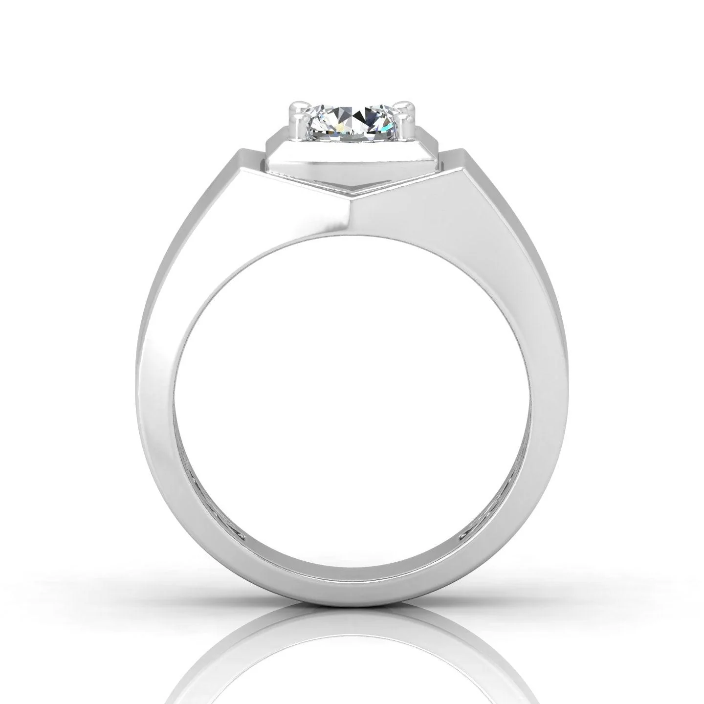 Certified F/VS Single Diamond Mens Solitaire Ring - Image 6