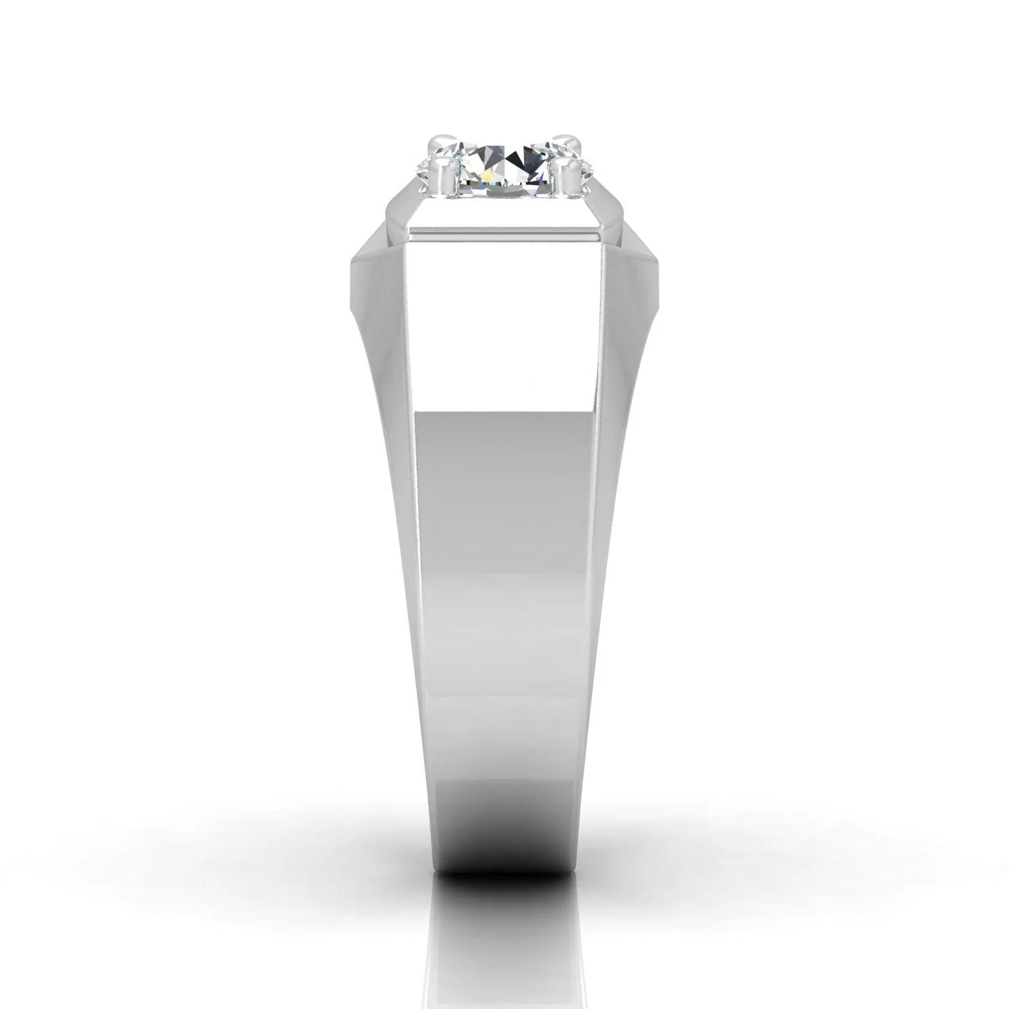 Certified F/VS Single Diamond Mens Solitaire Ring - Image 7
