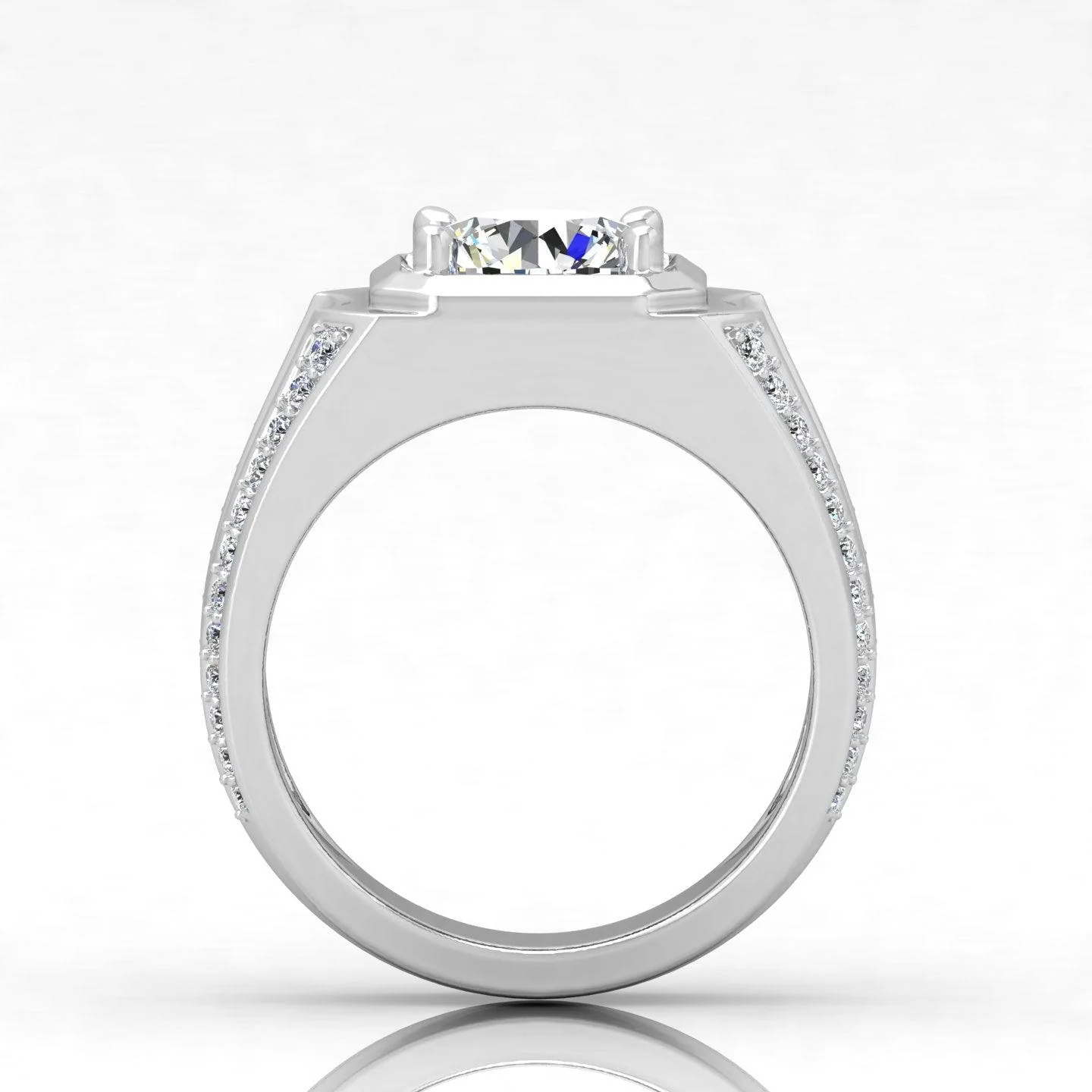Certified F/VS 1.10Ct Single Diamond Mens Solitaire Ring - Image 6