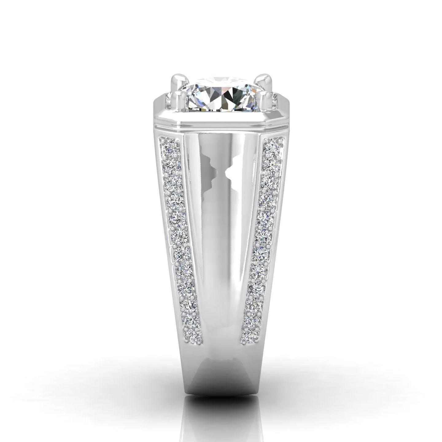 Certified F/VS 1.10Ct Single Diamond Mens Solitaire Ring - Image 7