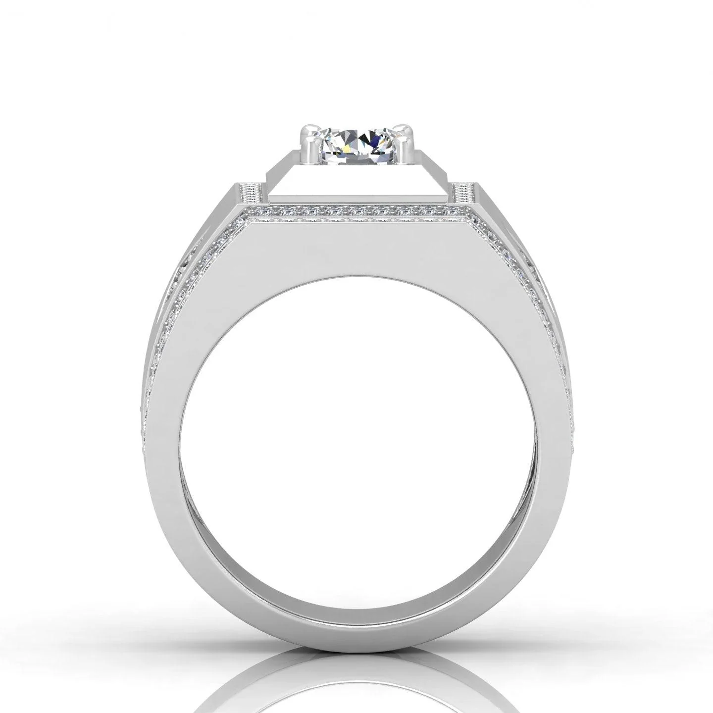 Certified 1.50ct Round Diamond Solitaire with Accents Engagement Ring for Him - Image 5