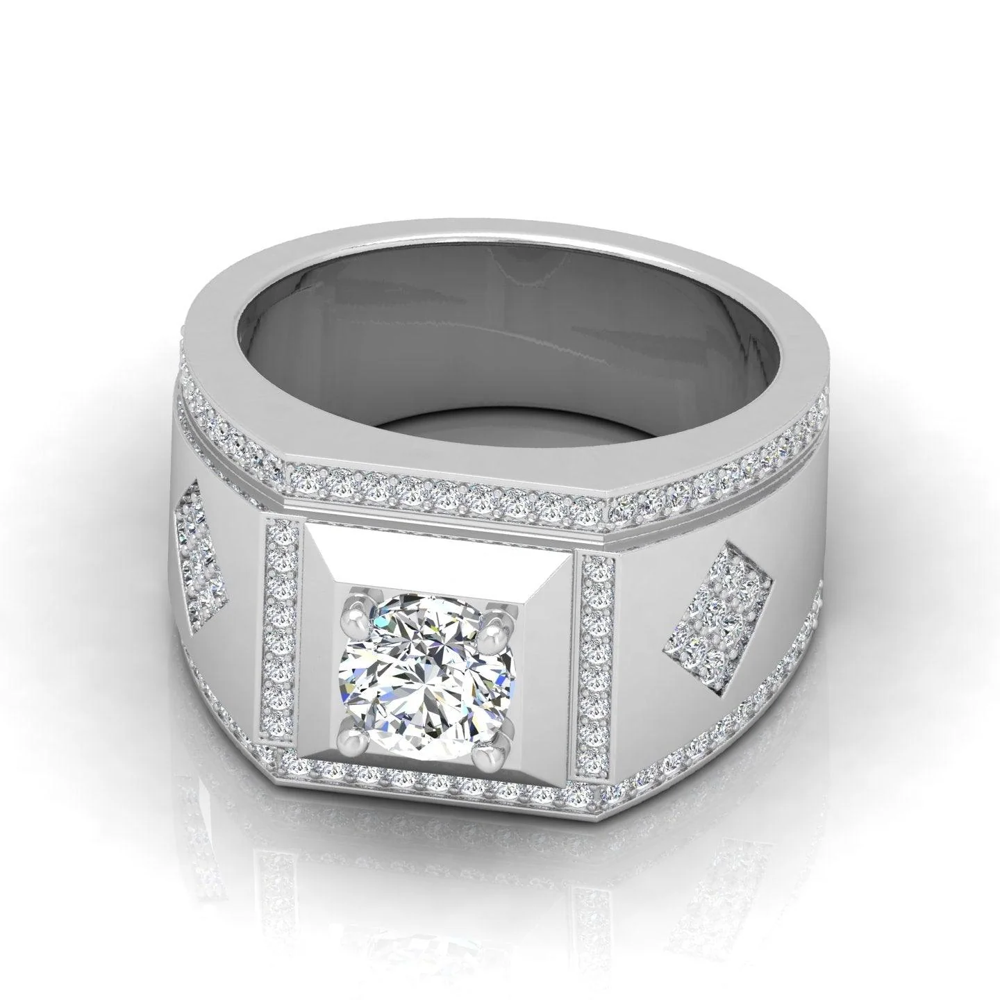 Certified 1.50ct Round Diamond Solitaire with Accents Engagement Ring for Him - Image 7