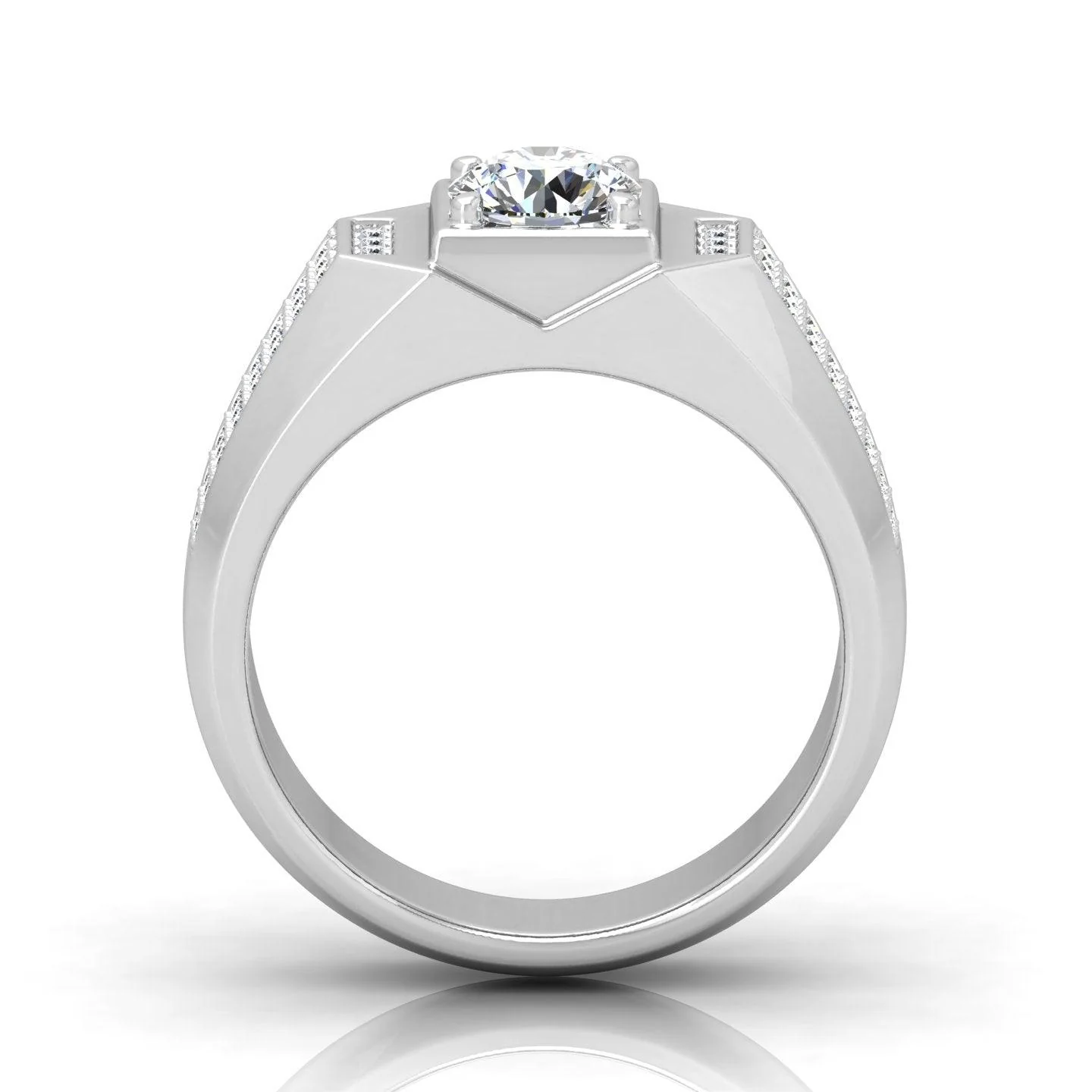 CERTIFIED F/VS 1.50CT ROUND DIAMOND SOLITAIRE WITH ACCENTS ENGAGEMENT RING FOR HIM - Image 6
