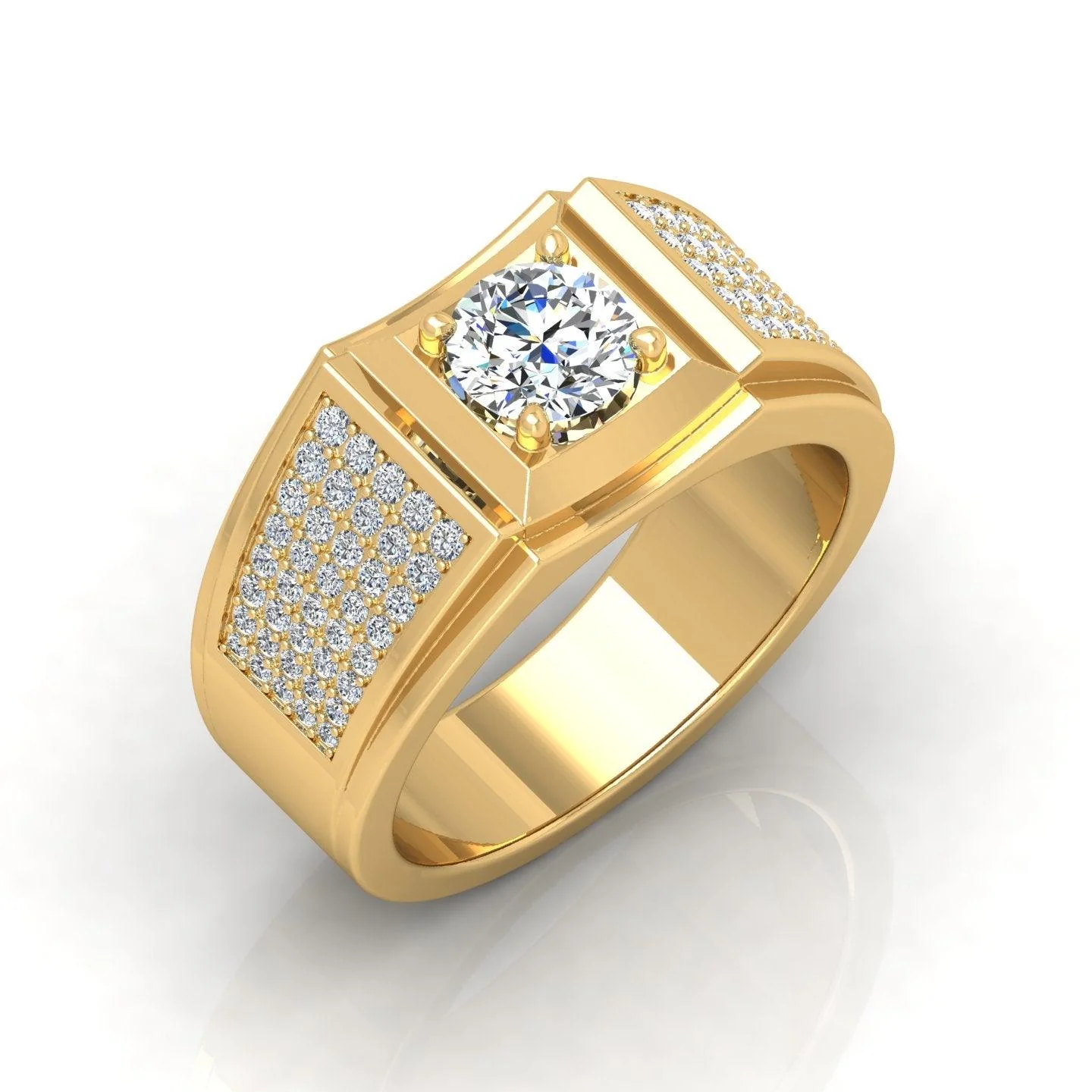 CERTIFIED F/VS 1.50CT ROUND DIAMOND SOLITAIRE WITH ACCENTS ENGAGEMENT RING FOR HIM - Image 2