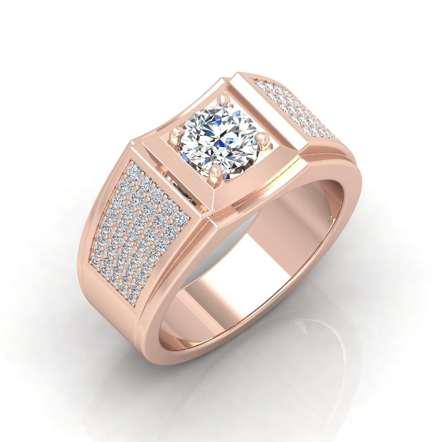 CERTIFIED F/VS 1.50CT ROUND DIAMOND SOLITAIRE WITH ACCENTS ENGAGEMENT RING FOR HIM - Image 3