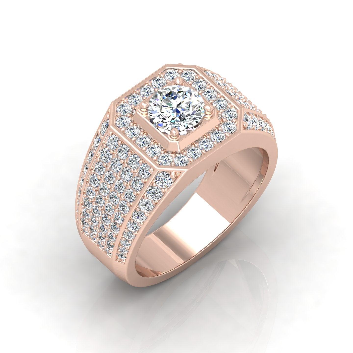 Certified F/VS 2.00Ct Round Diamond Mens Solitaire Ring - Image 3