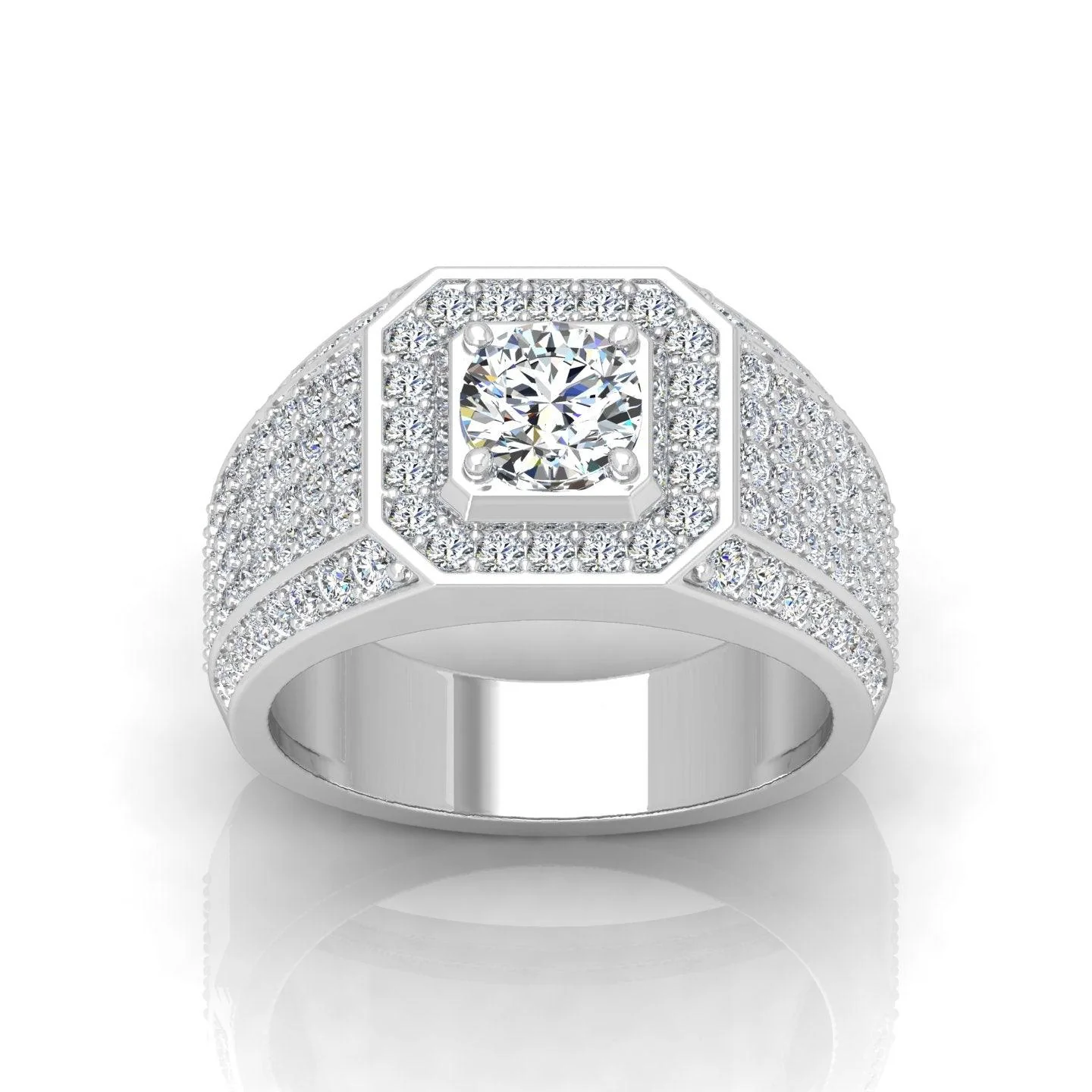Certified F/VS 2.00Ct Round Diamond Mens Solitaire Ring - Image 4