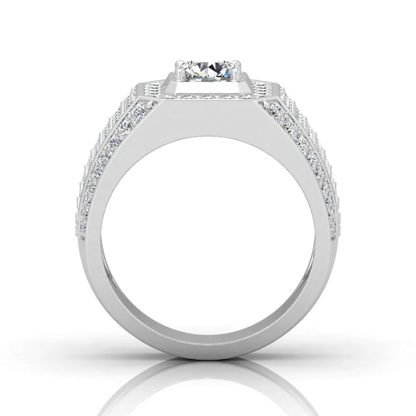 Certified F/VS 2.00Ct Round Diamond Mens Solitaire Ring - Image 5