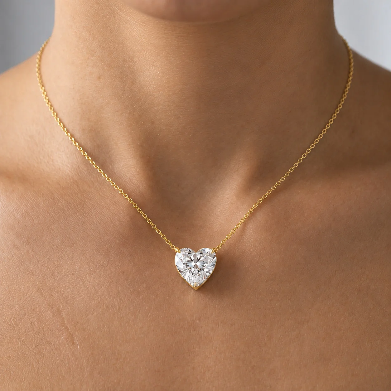 Certified 2.00Ct Heart Diamond Amada Solitaire Pendant Necklace for Women - Image 4