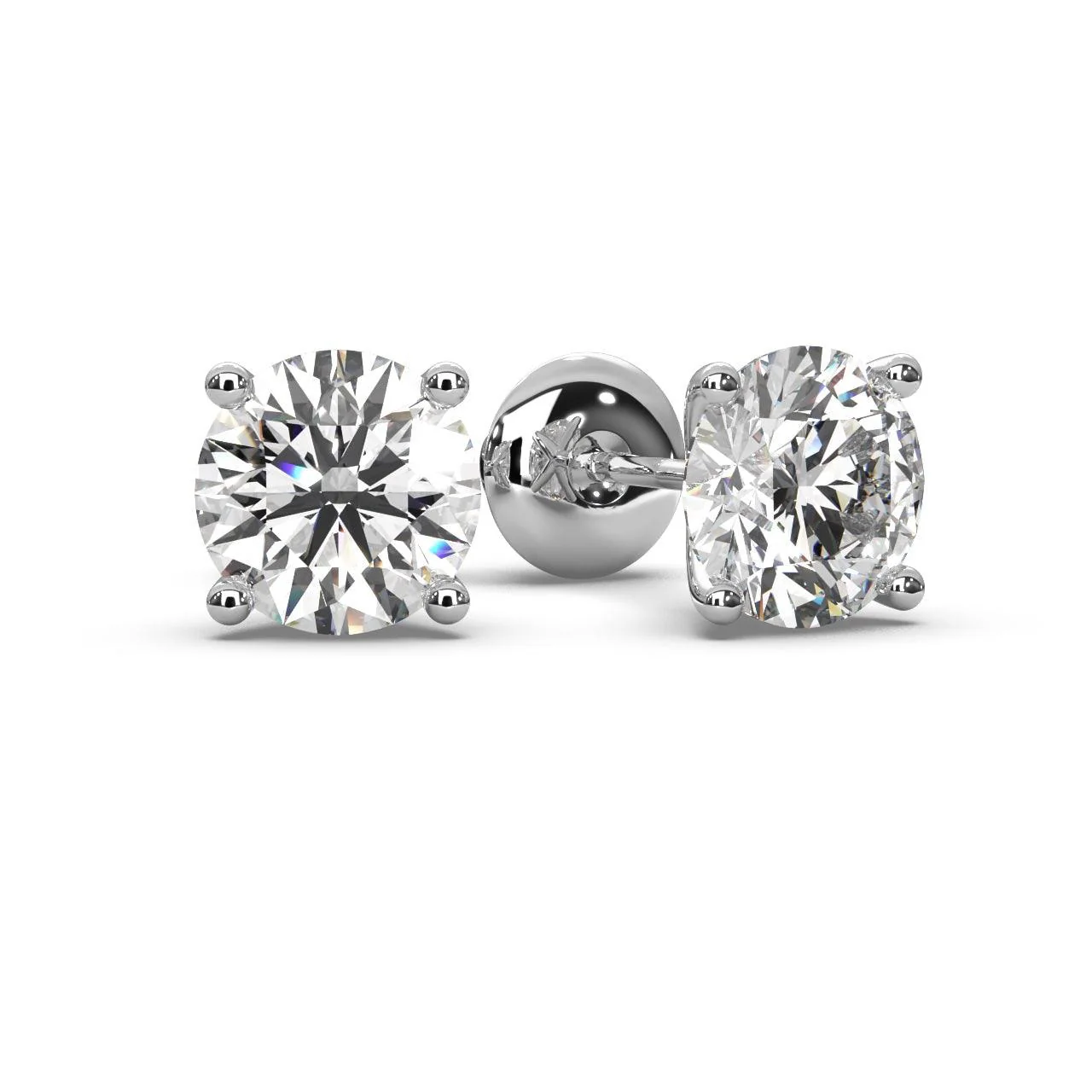 2.00ct Lab Grown Round Diamond Martini Stud Earrings – 18k White Gold (Certified) - Image 4