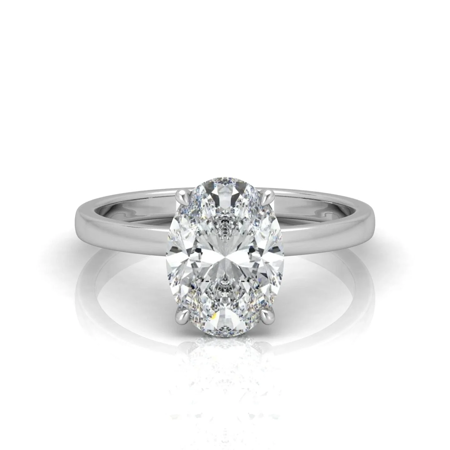 2.20CT IGI Certified Lab Oval Diamond Hidden Halo Engagement Ring in Platinum - Image 3