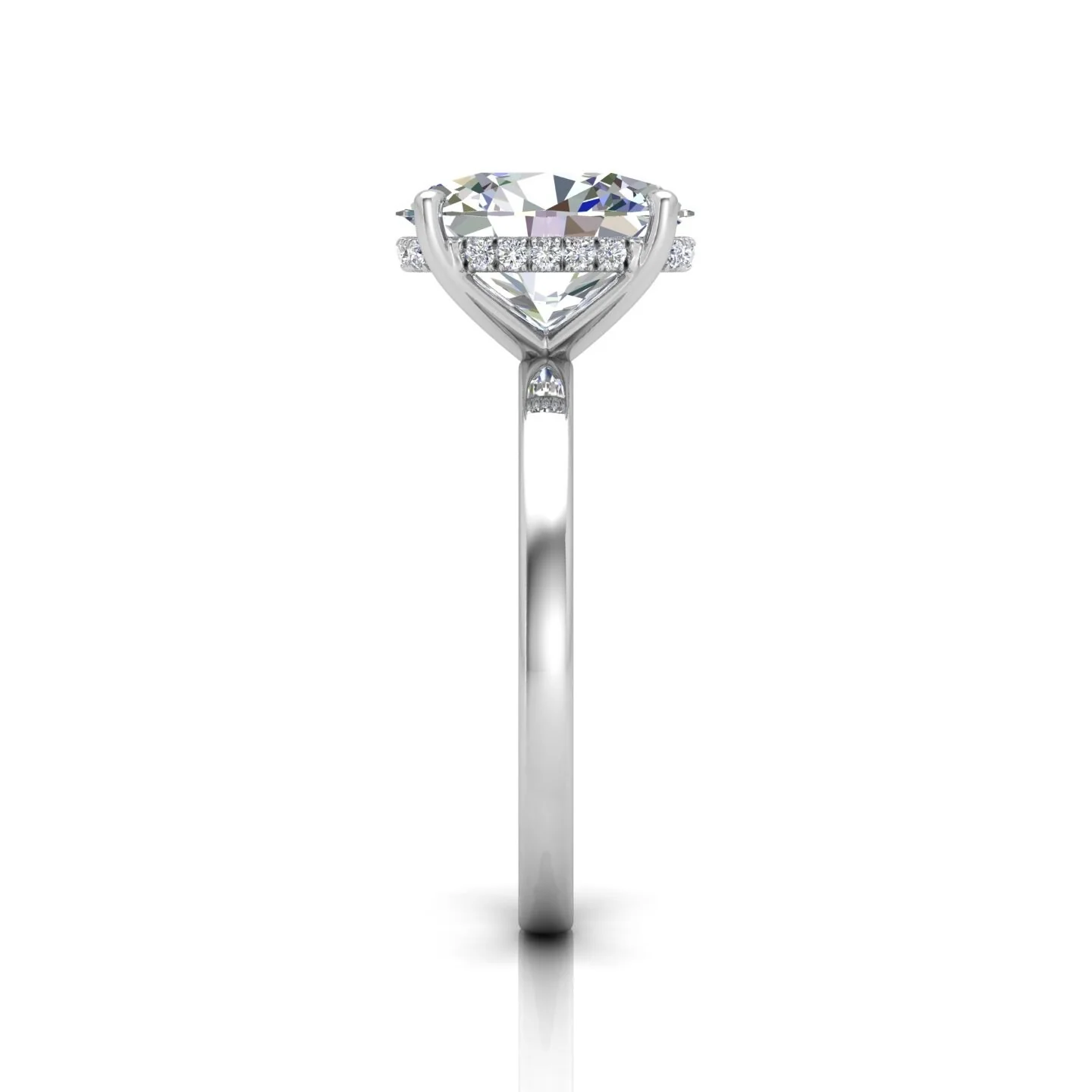 2.20CT IGI Certified Lab Oval Diamond Hidden Halo Engagement Ring in Platinum - Image 6