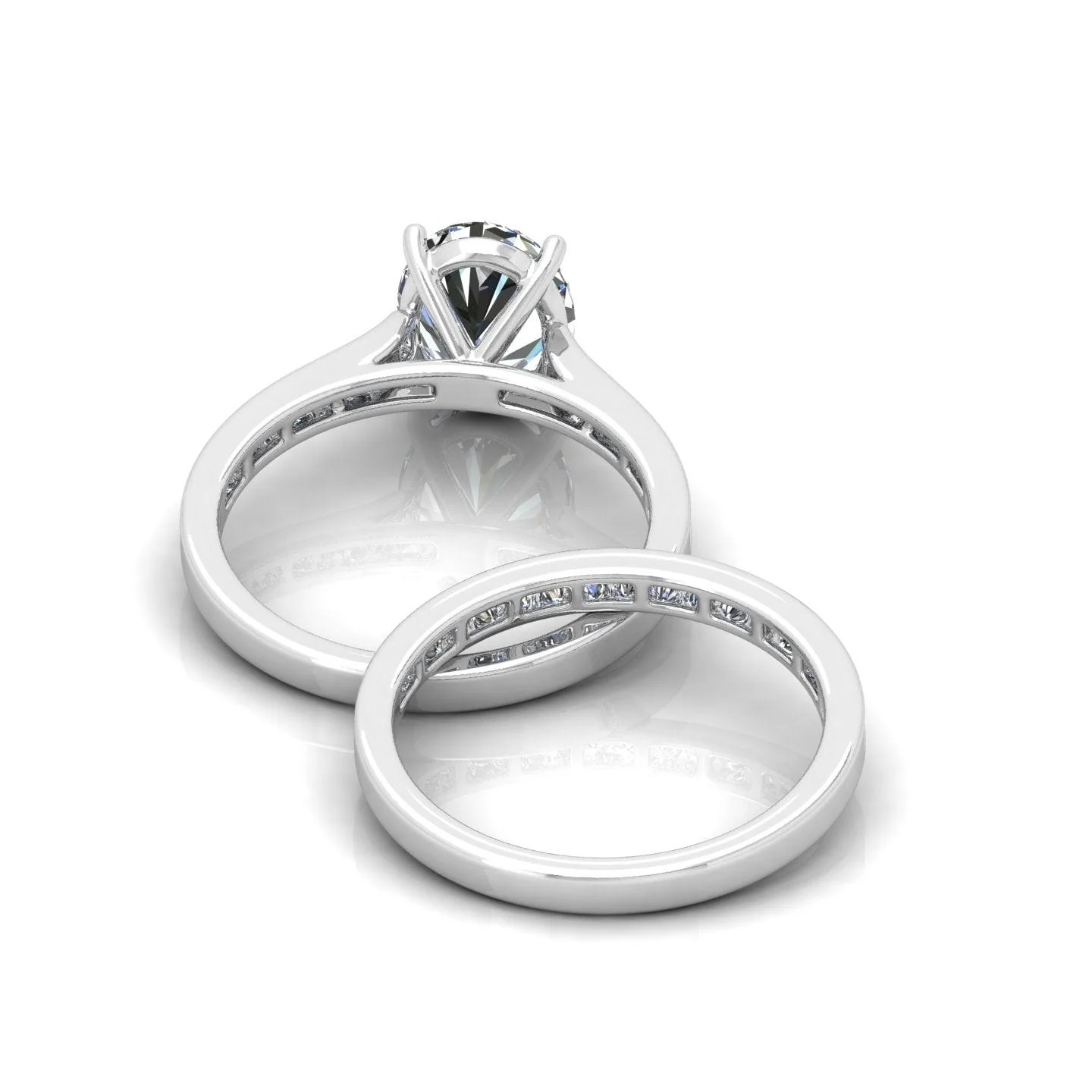 Certified Oval Diamond Bridal Set Engagement Ring With Matching Band 2.00Carat E/VS - Image 7
