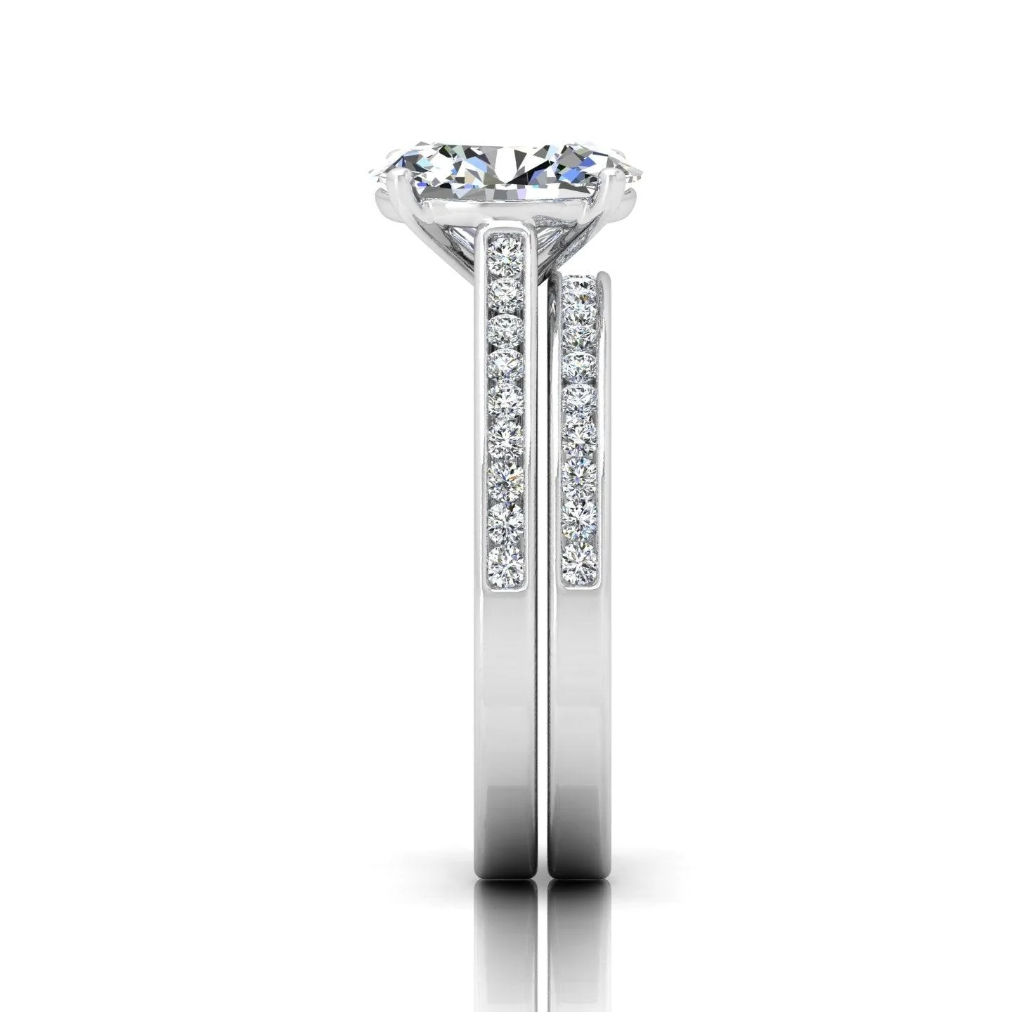Certified Oval Diamond Bridal Set Engagement Ring With Matching Band 2.00Carat E/VS - Image 9